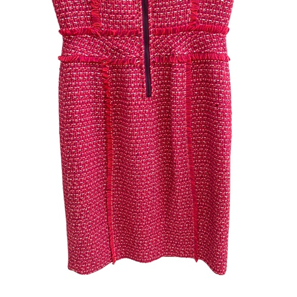 Tory Burch Women’s Petula Merlot Tweed Fringe Sleeveless Sheath Dress size 2 - Picture 6 of 12